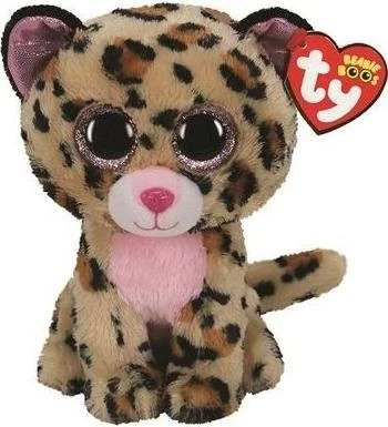 Lodër pelushi leopard TY Beanie Boos Livvie 36490, 24 cm, kafe/rozë