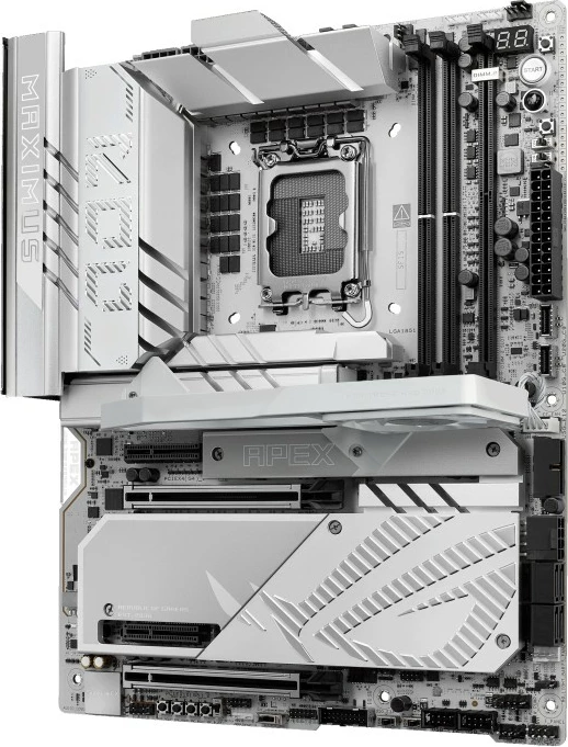Pllakë amë, Asus ROG Maximus Z890 Apex, LGA1851, Intel Z890, ATX, 2x DDR5, PCIe 5.0 x16, Thunderbolt 4, Wi‑Fi 7, argjendtë gri