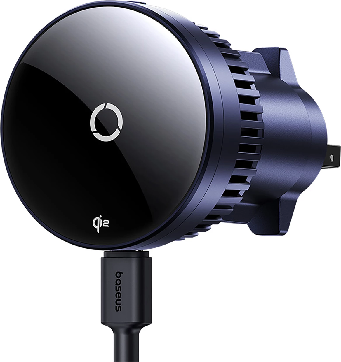 Mbajtës magnetik Baseus MagPro BS-CW04 me karikues wireless 15W, për ventilator të makinës, Zi