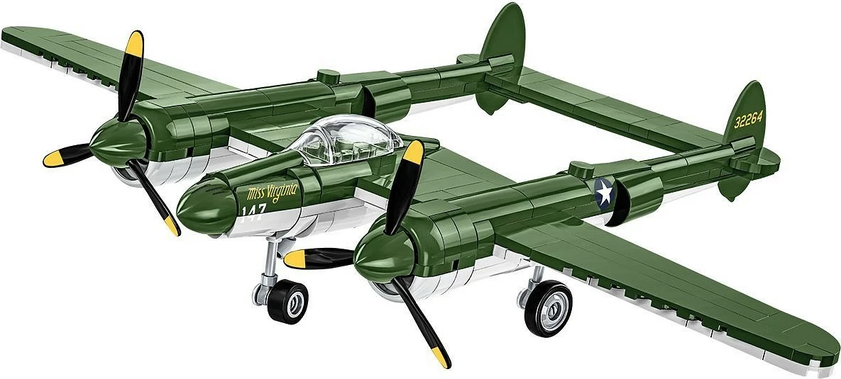 Set ndërtimi Cobi Klocki Lockheed P-38 Lightning, 332 pjesë, Jeshile