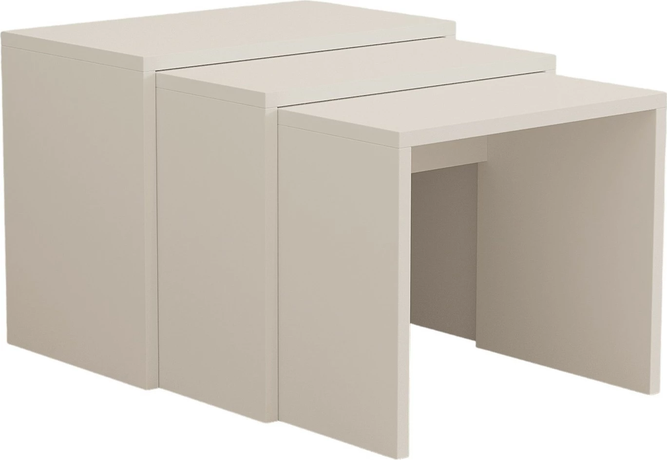 Set tavolinash ndihmëse, 3 copë, ngjyrë e bardhë, Hanah Home Grops
