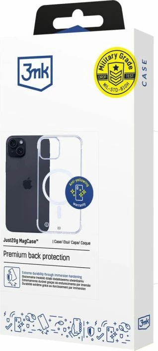 Mbrojtëse telefoni 3mk Just20g MagCase për iPhone 15 Plus, transparente