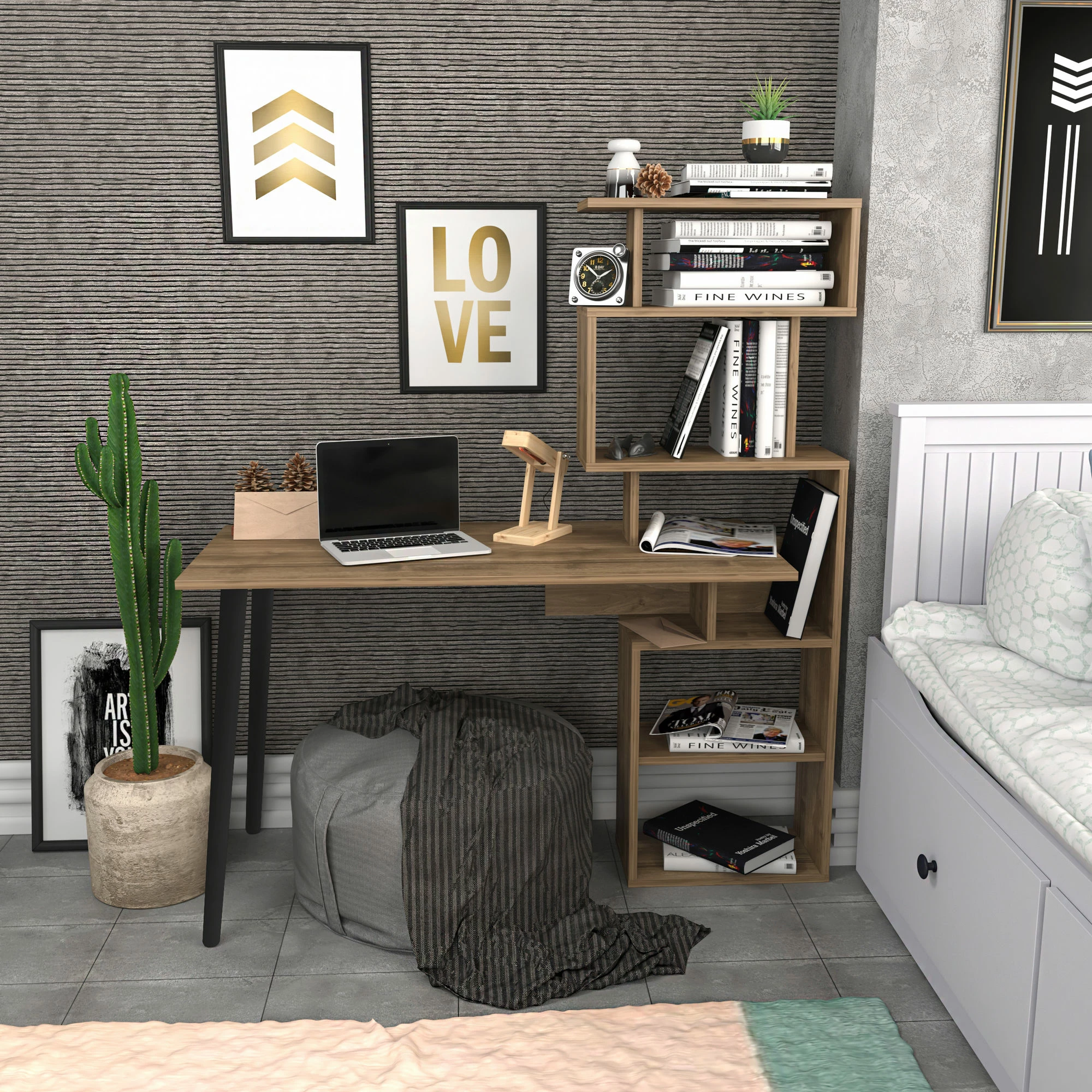 Tavolinë studimi Hanah Home, ngjyrë arre, Vina