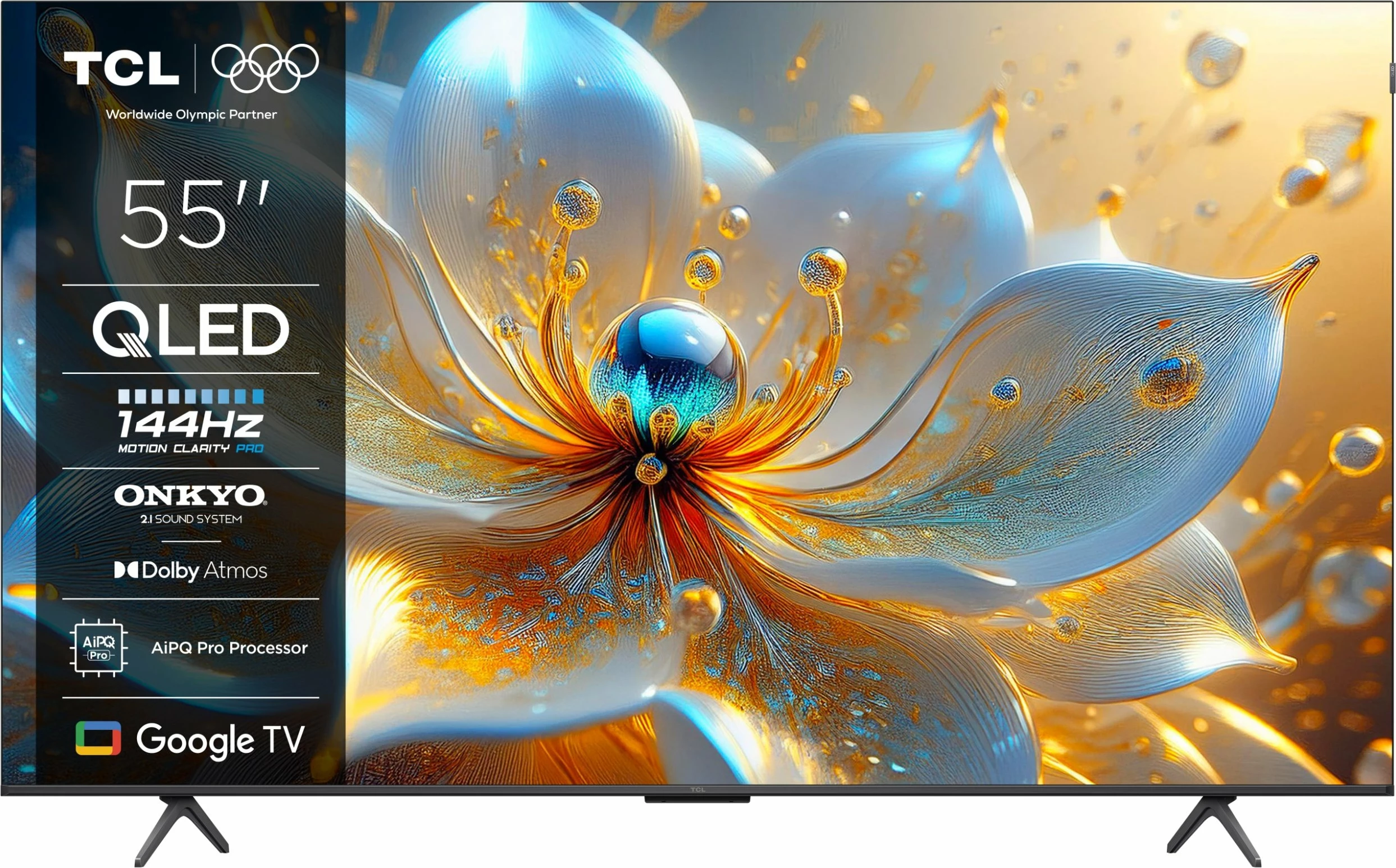 Televizor TCL 55T8C QLED 55\" 4K Ultra HD Google TV 144Hz, i zi