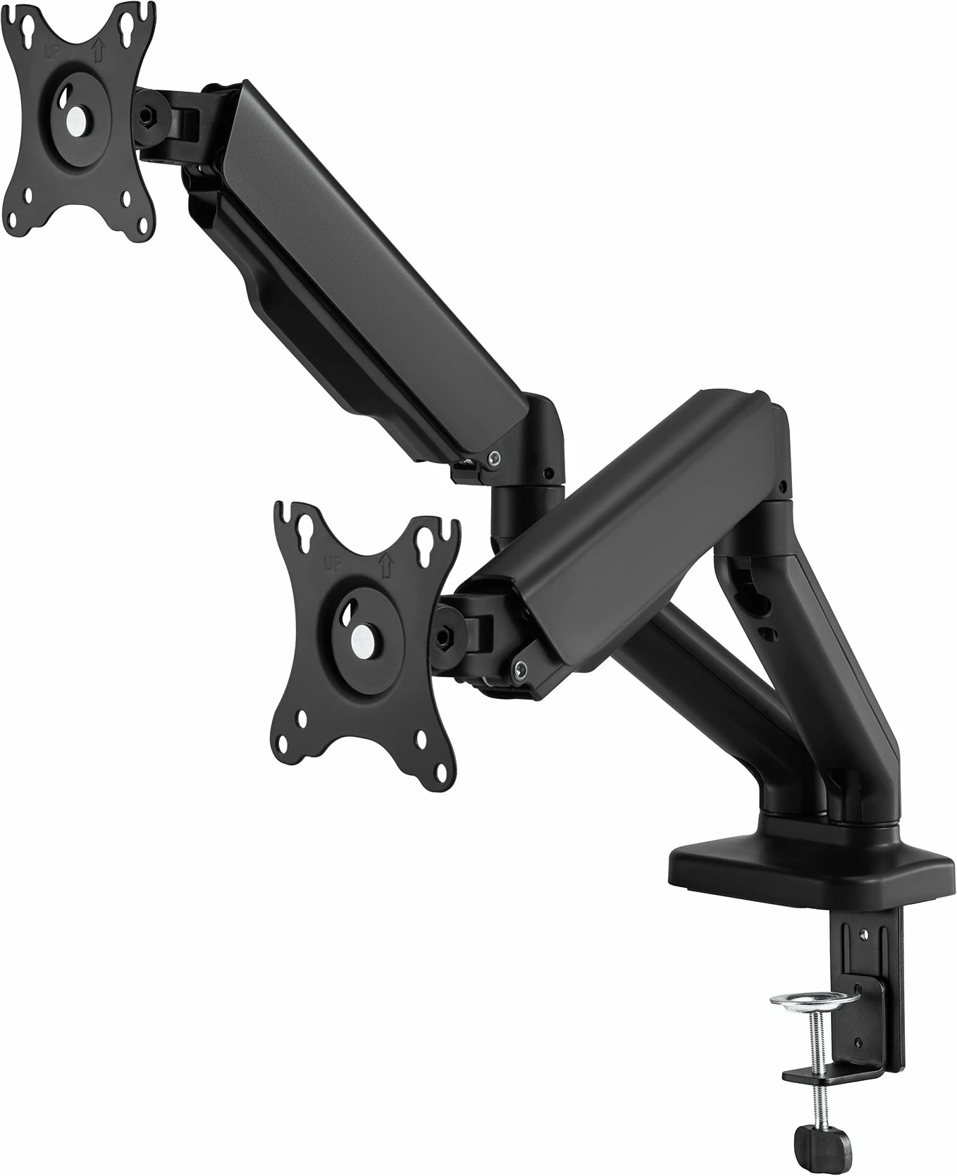Mbajtëse tavoline për 2 monitorë Cabletech UCH0208-2 17"-32" VESA 75x75/100x100 me gas spring, e zezë
