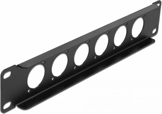 Patch panel DeLOCK 10" D-Type 6 porta, 1U, montim në rack, i zi