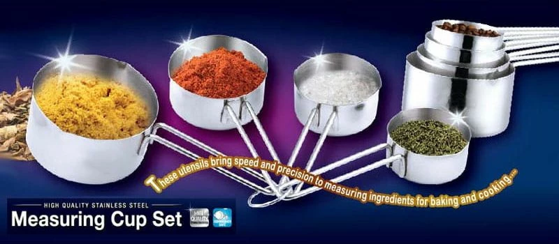 Set masa matëse kuzhine KingHoff KH-1494, inox 4 copë (250/125/80/60 ml), argjendtë