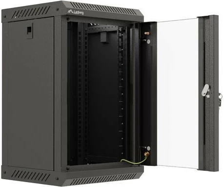 Kasë RACK LANBERG 10" 9U 300x300mm, e zezë, dyer xhami