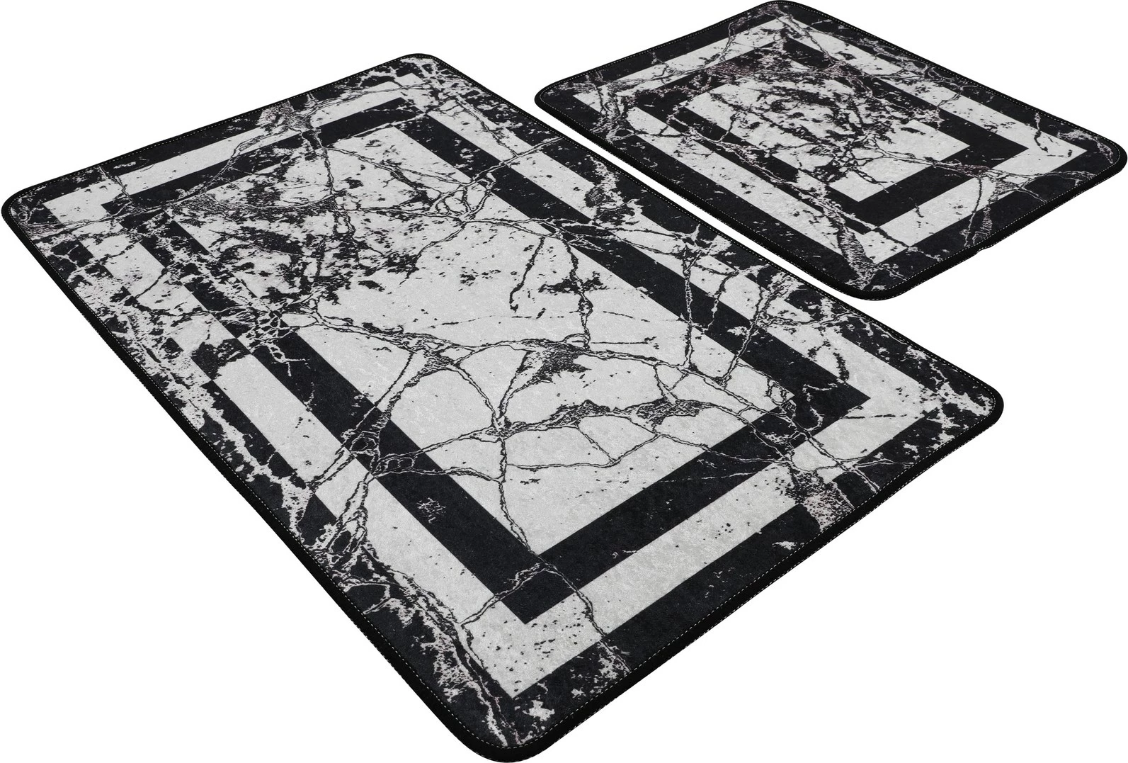 Set tapetash për banjo, Mijölnir, marmor, e zezë, 2 copë
