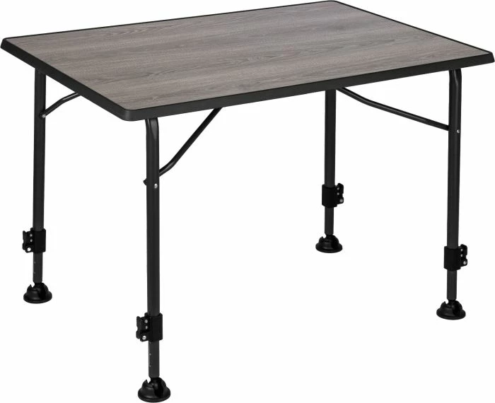 Tavolinë kampingu BRUNNER Linear Greywood 100 100×68 cm, H 63–83 cm, gri/zezë