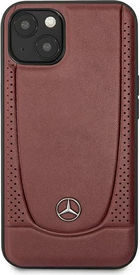 Mbështjellës Mercedes Urban Line për iPhone 13 mini, hardcase, lëkurë natyrale, e kuqe
