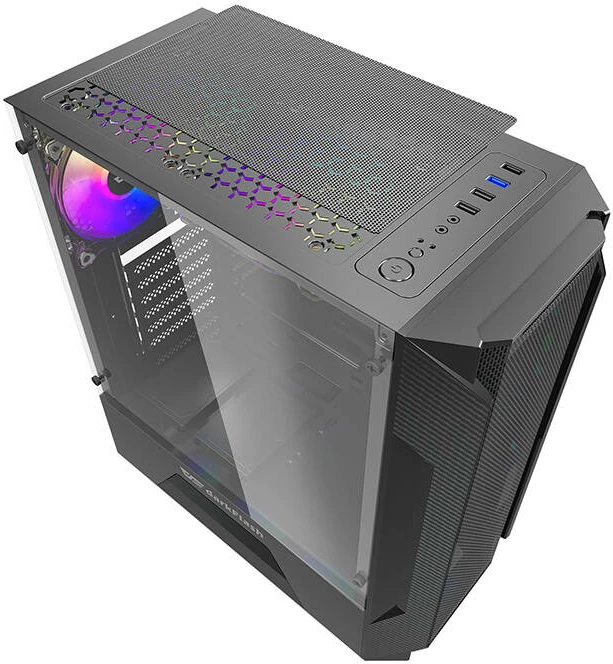 Kasë Darkflash LEO, Middle Tower, ATX/M-ATX/ITX, xham i temperuar, e zezë