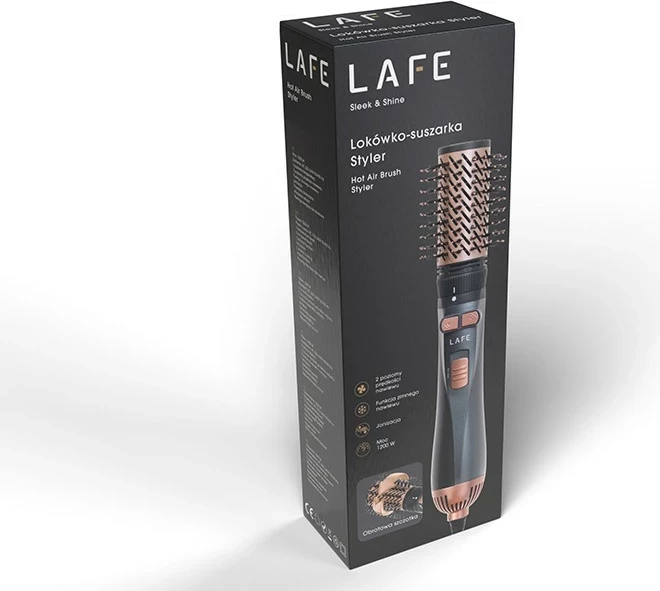 Tharëse flokësh Lafe Sleek & Shine Styler, 1200W, jonizim, 2 aksesorë, e zezë/kupër