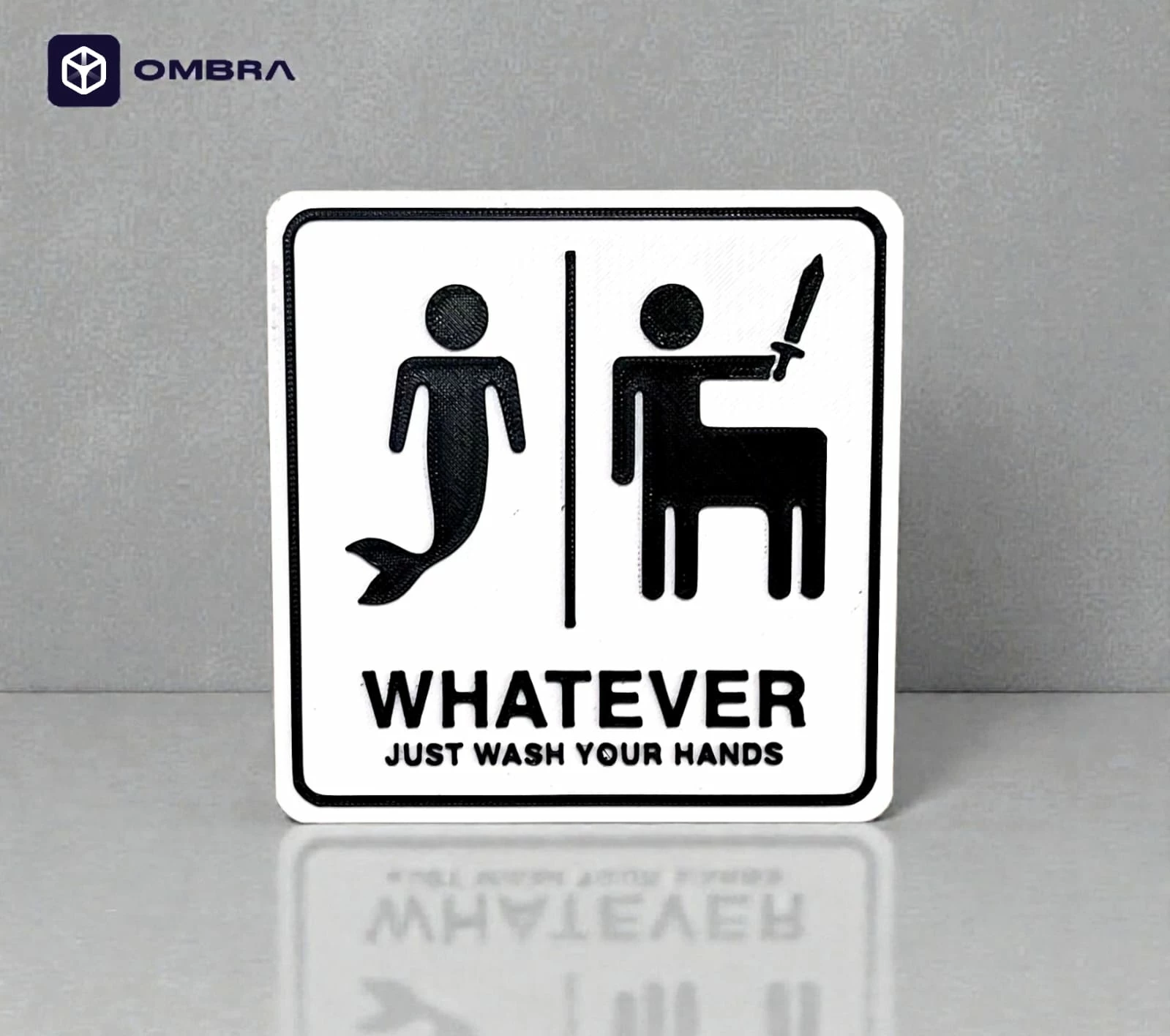 Tabelë per WC (Sign, “WHATEVER – Just wash your hands”)