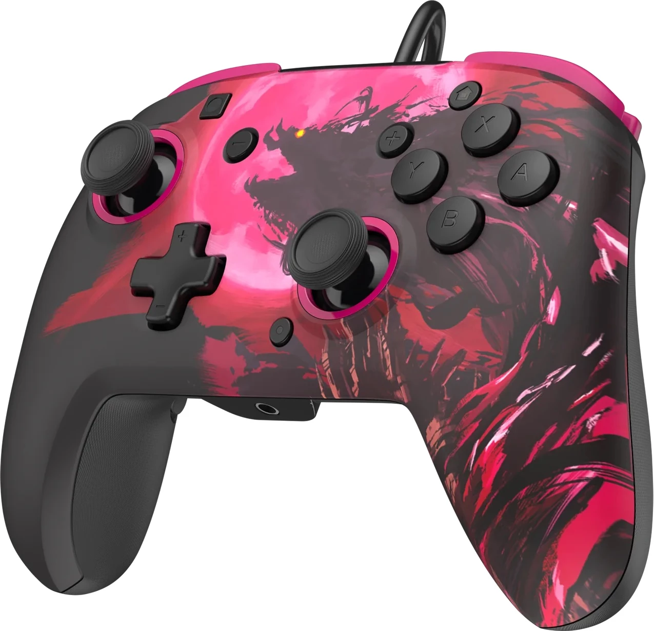 Kontroller me kabllo PDP REMATCH Calamity Ganon, jack 3.5mm, paddle mbrapa, për Nintendo Switch/Switch OLED/Switch 2, zi/rozë