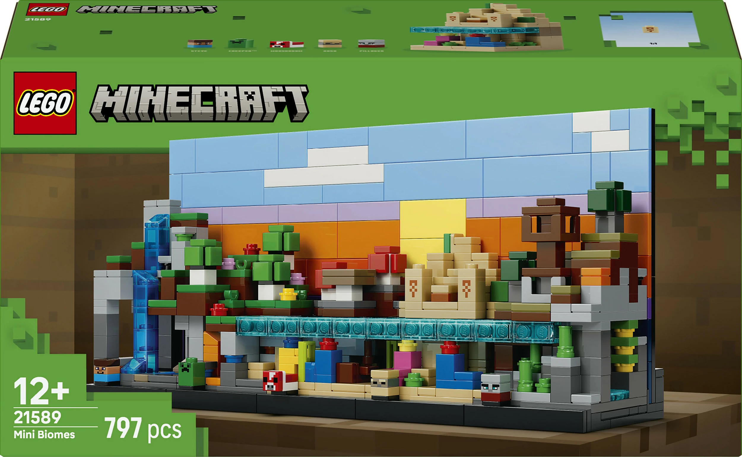 Set ndërtimi LEGO Minecraft Mini Biomes 21589, 797 copë, 12+, shumëngjyrësh