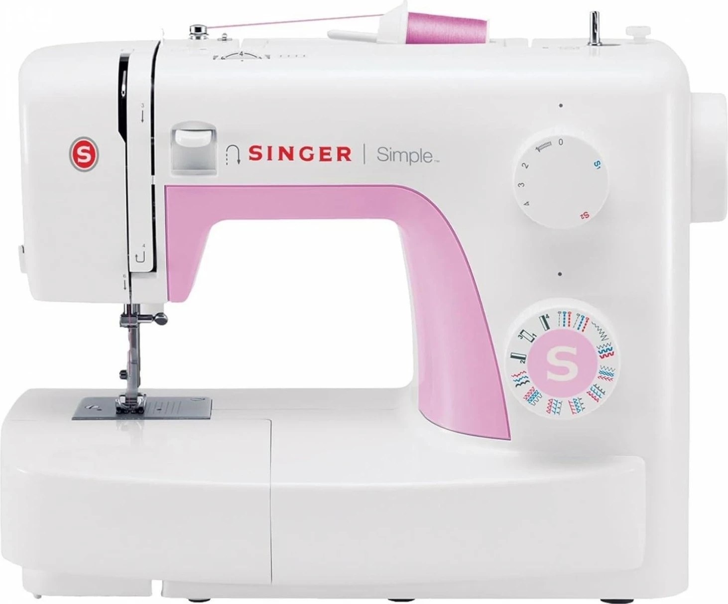 Makine qepëse Singer Simple 3223, bardhë-rozë