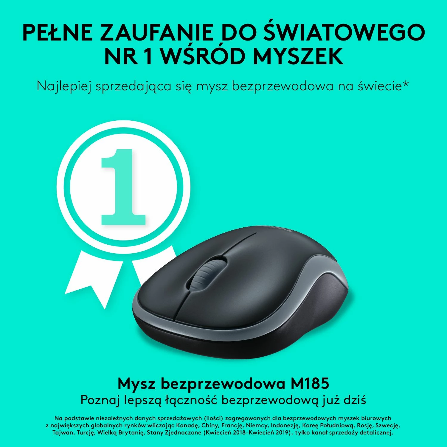 Maus Logitech M185 (910-002240) Wireless USB 1000 DPI, zi/kuqe