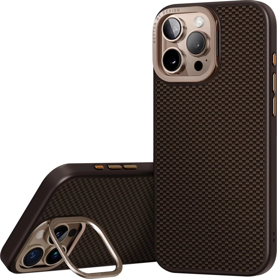 Mbështjellës UNIQ Keva Max Magclick me mbajtëse kamere për iPhone 16 Pro Max, Kafe