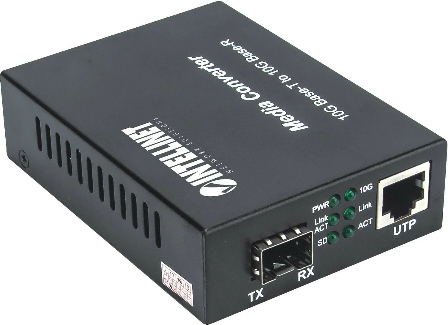 Konvertues media Intellinet 10GBase-T në 10GBase-R, SFP+ + RJ45, 10 Gbps, i zi
