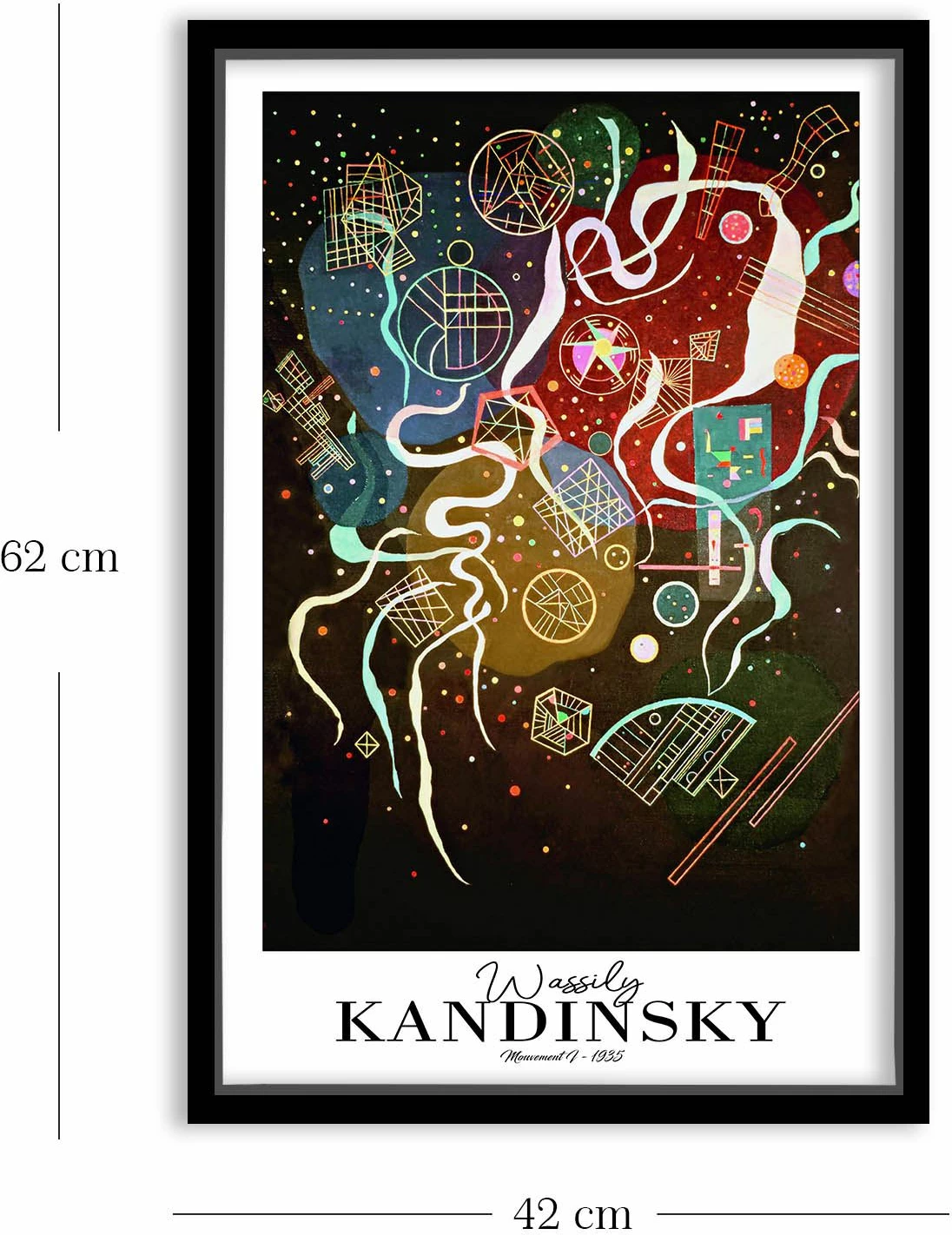 Pikturë dekorative me kornizë, shumëngjyrëshe, Wallity, 4262SYHKANDINSKY-012