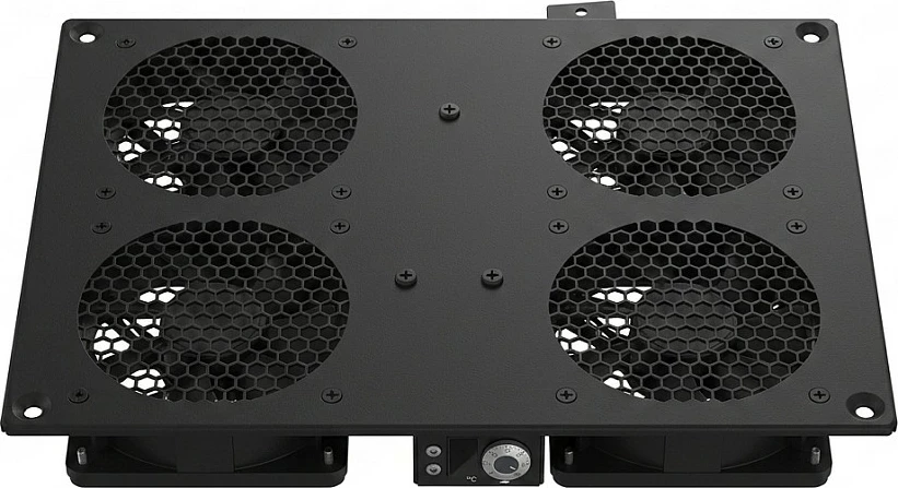 Ventilator tavanor për rack EFB Elektronik, 4x fan me termostat, për PEL, RAL9005 i zi