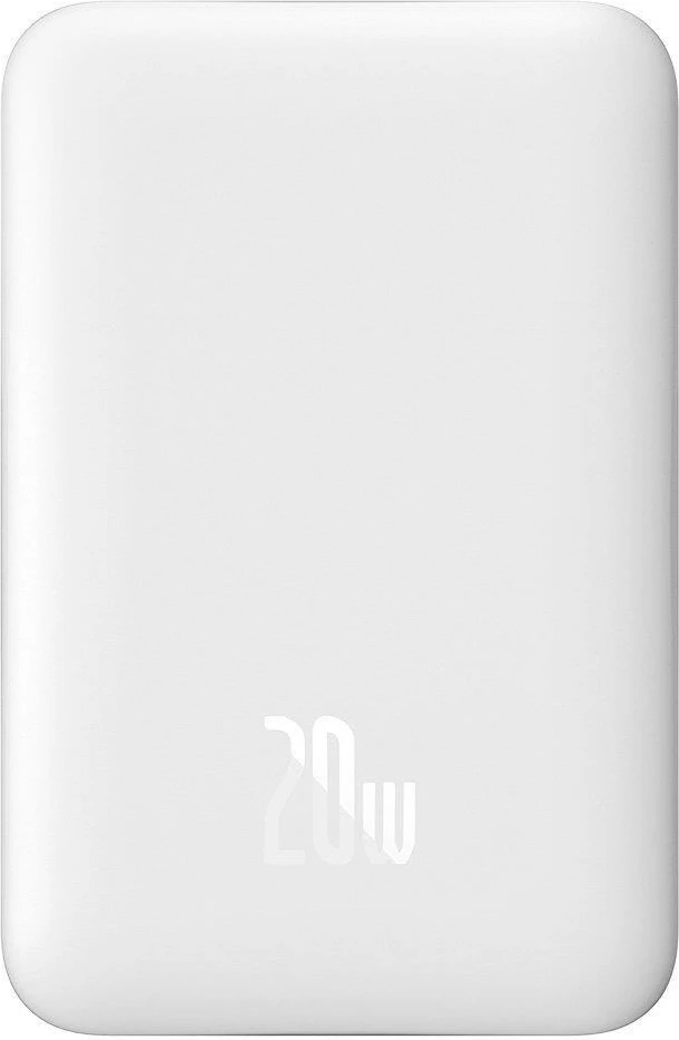 Powerbank Baseus Magnetic Mini 10000mAh, USB-C PD 20W / MagSafe 15W, i bardhë, me kabllo USB-C