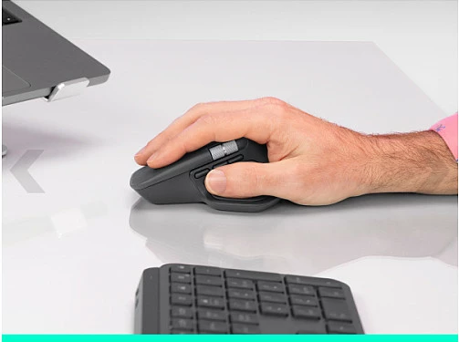 Maus Logitech MX Master 4 for Business, pa kabllo RF + Bluetooth, 8000 DPI, Logi Bolt, grafit