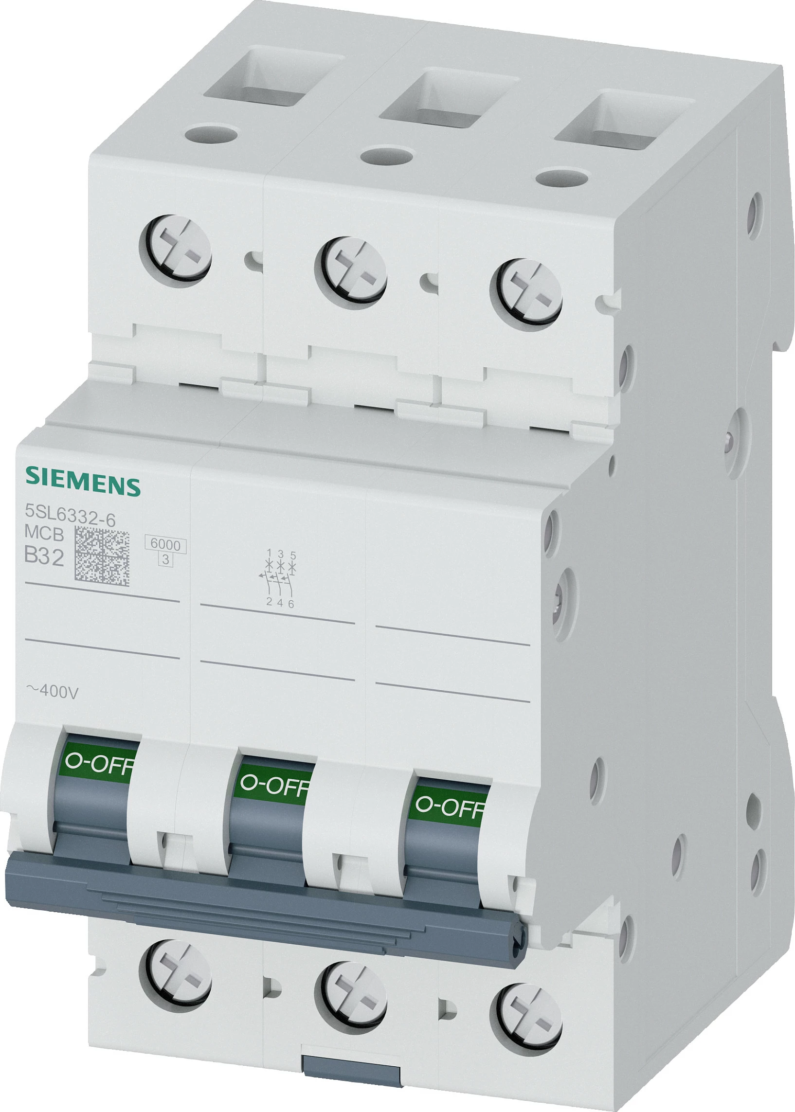 Automat Siemens 5SL63326, B 32A, 3P, 400V, 6kA, Gri