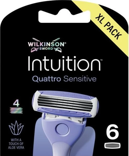 Rezerva për rroje për femra Wilkinson Intuition Quattro Sensitive, 6 copë