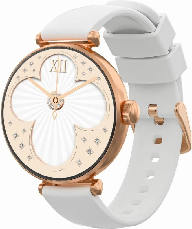 Smartwatch Gravity unisex, rozë e bardhë