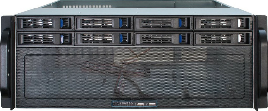 Kasë serveri Inter-Tech IPC 4U-4408, rack 4U, 9x 3.5", hot-swap, USB 3.2, e zezë/argjendtë