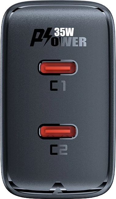 Karikues i shpejtë Acefast A49, 35W, 2x USB-C, i zi