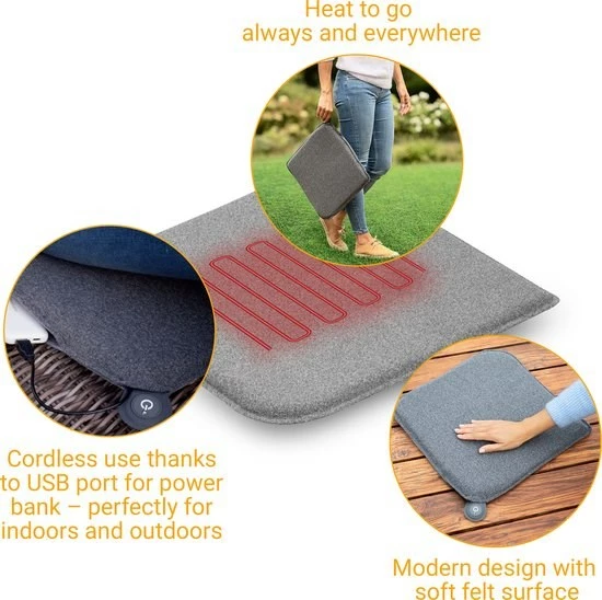 Jastëk elektrik Medisana OL 600 për karrige, 400x400 mm, 3 nivele ngrohje, gri