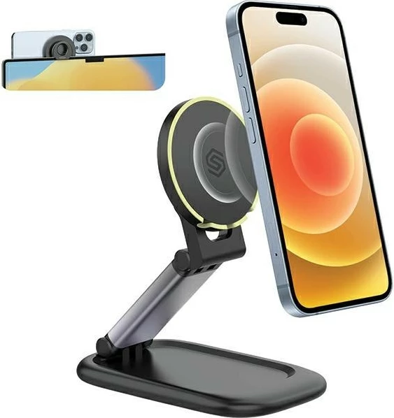 Stand magnetik MagSafe SODI BM310, i palosshëm, i rregullueshëm, me pllakë magnetike të ndërrueshme, Black