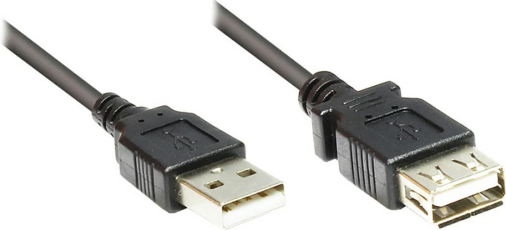 Kabllo zgjatëse USB 2.0 GoodConnections, Type-A mashkull në Type-A femër, 5 m, e zezë