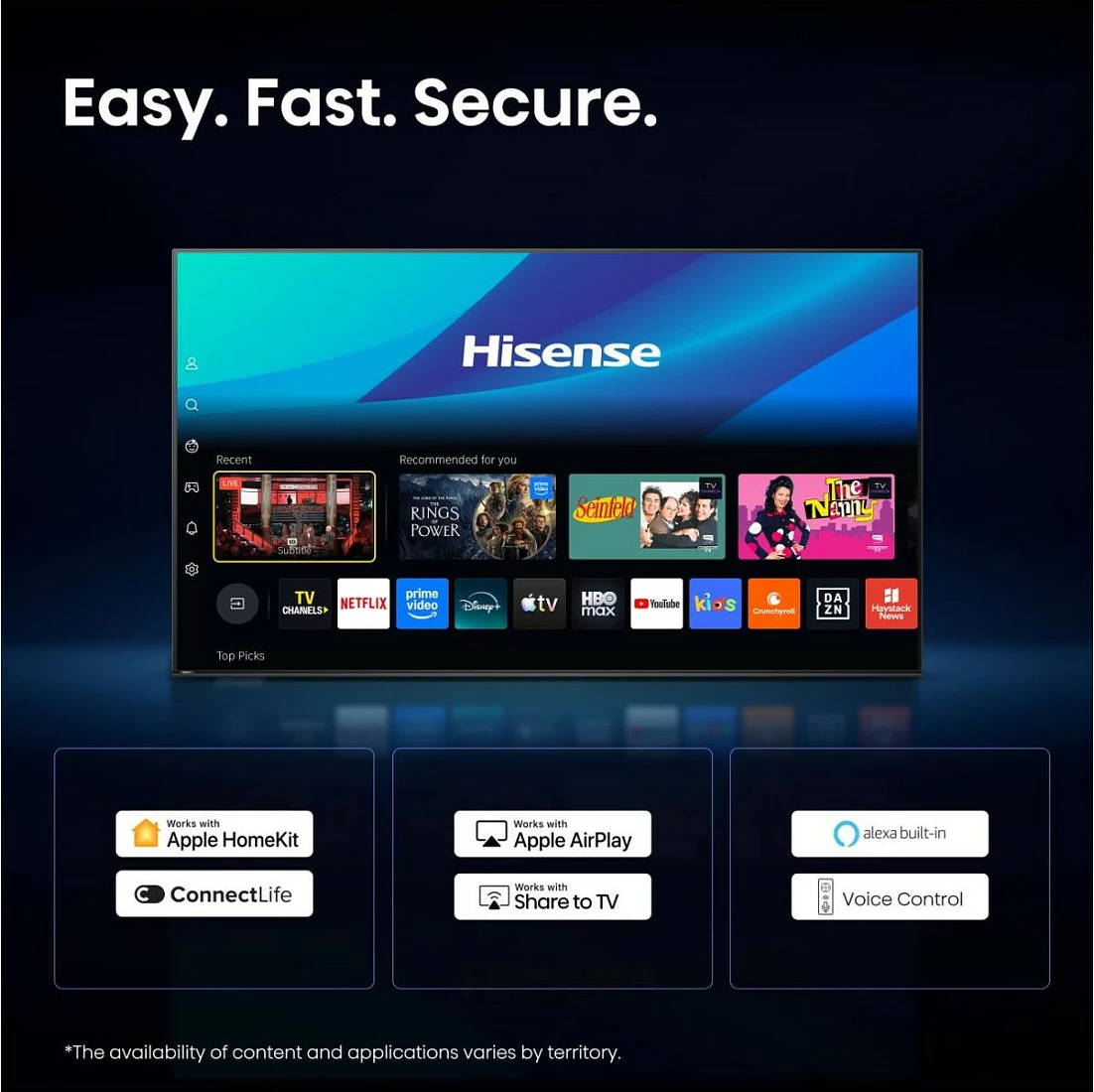 Televizor Smart Hisense 55E7S, 55", 4K UHD, QLED, HDR, WiFi/Bluetooth, i zi