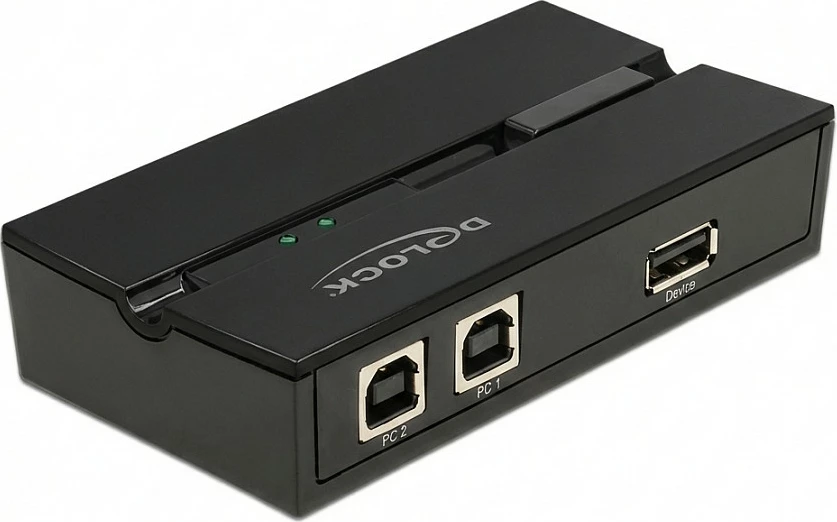 Switch USB DeLOCK 11491, USB 2.0, 2 PC në 1 pajisje, 0.48 Gbit/s, i zi