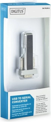 Adapter USB në RS232 Digitus DA-70155-1, 80cm, Çelik