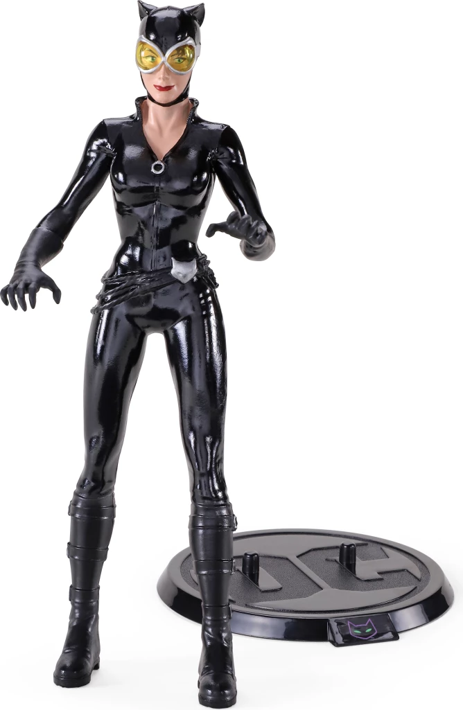 Figurinë fleksibile NOBLE COLLECTION Bendyfig DC Batman (Comic) Catwoman, me bazë ekspozimi, e zezë