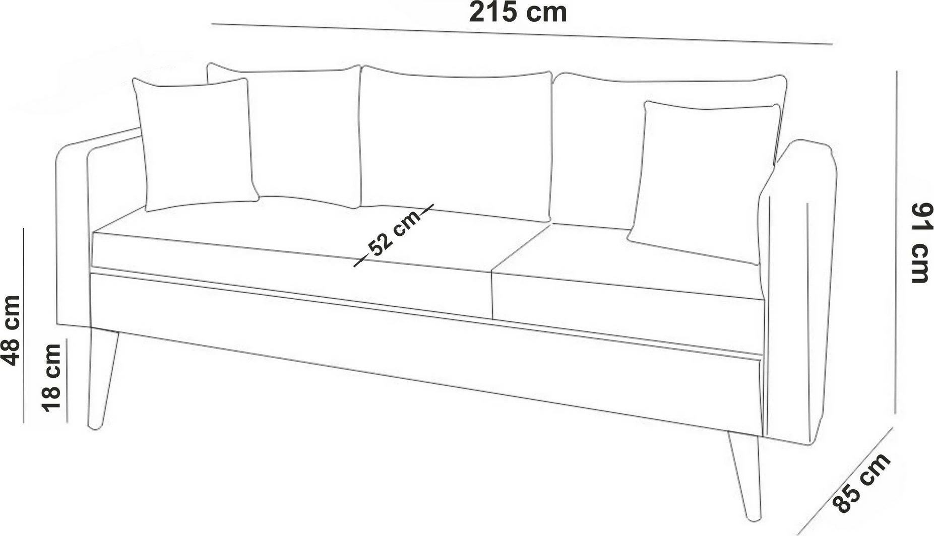Set divani Atelier del Sofa, Sofia-TKM01-1501, anthracite