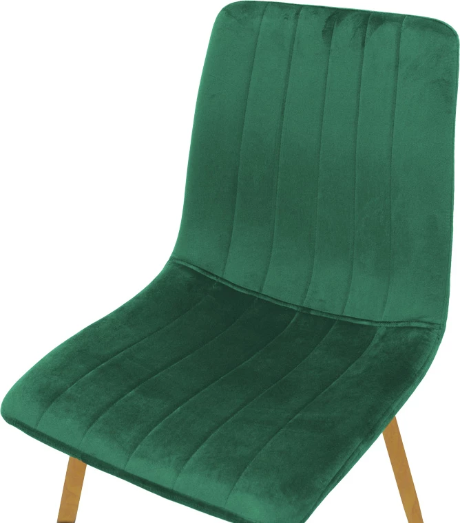 Karrige Noor kadife, ngjyrë e gjelbër, këmbë natyrale, 44x53x86cm, set prej 4 copash