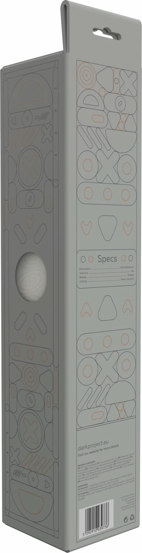 Mauspad Dark Project Onionite Light Pattern DPMP_ONIPAT_LIGHT_XL XL 900x400mm 4mm, i bardhë