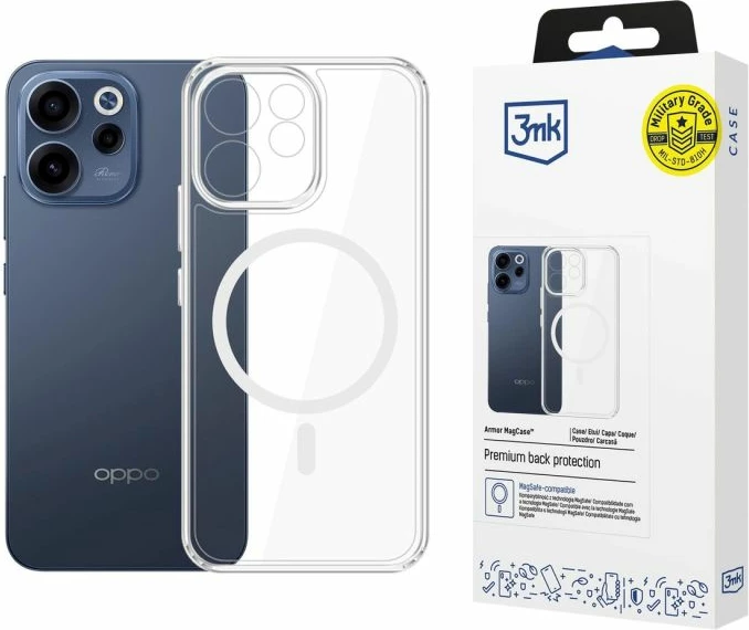 Kapak telefoni 3mk Armor MagCase për Oppo Reno 15 F 5G / Reno 15 FS 5G, transparent