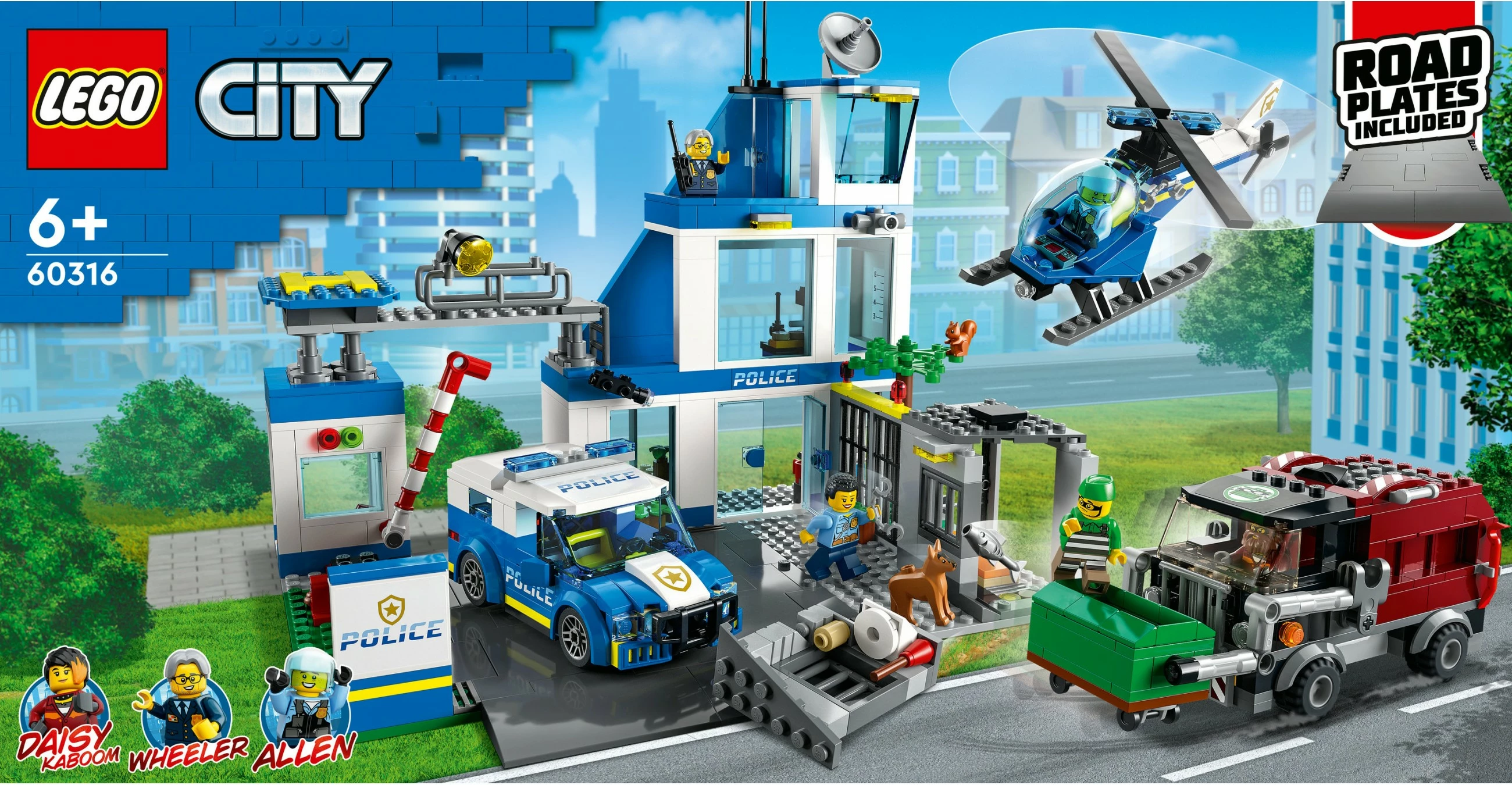 Set ndërtimi LEGO City Police Station, 668 pjesë, plastikë, shumëngjyrësh