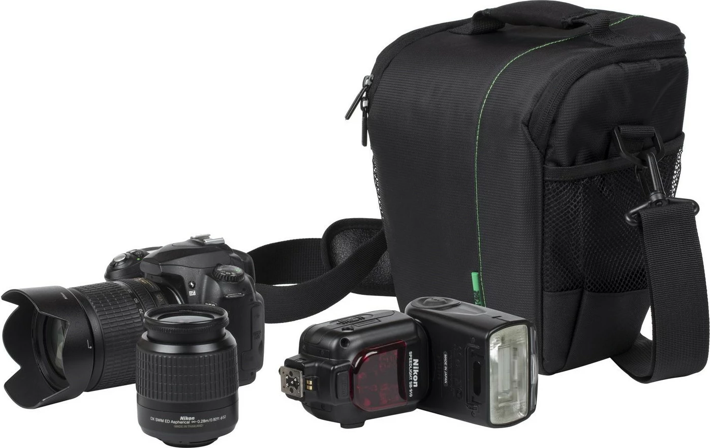 Çantë kamerash RIVACASE Green Mantis 3 ndarje, e zezë/gjelbër