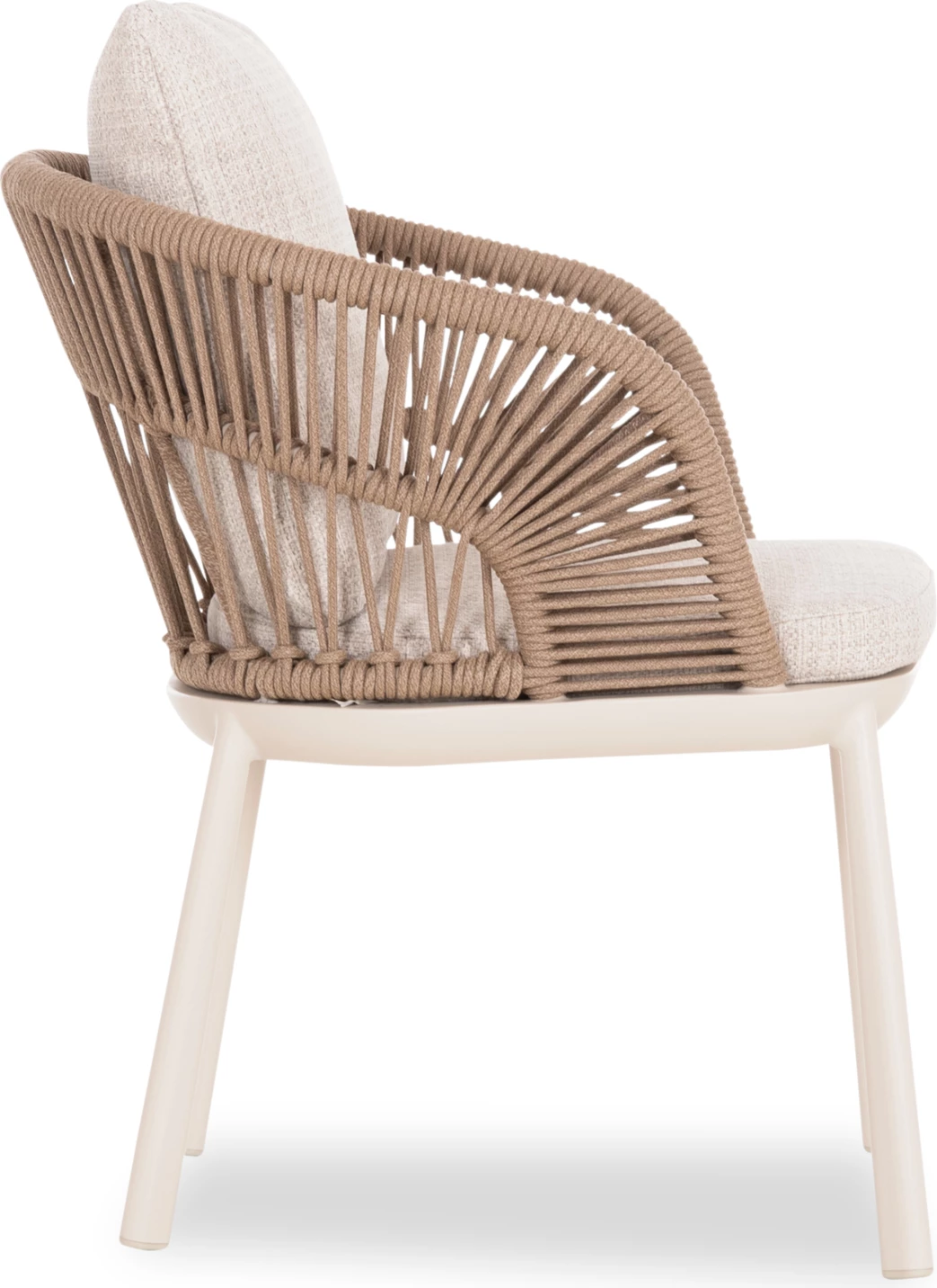 Karrige ngrënieje SPACER, alumin i bardhë fildish, jastëkë bezhë, 64.5x63.5x80cm