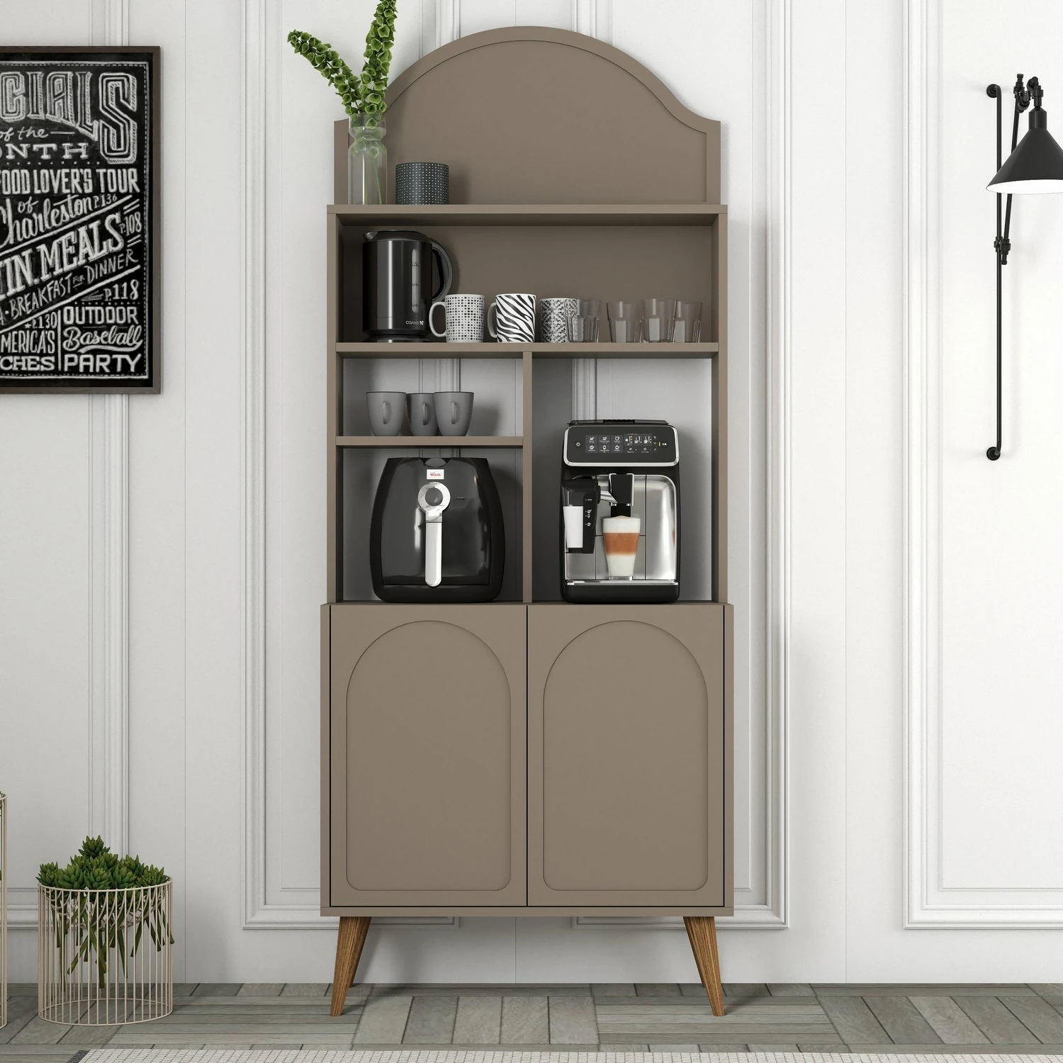 Dollap për kafe, ngjyrë Atlas dhe arre, Skye Decor, 81.3x201x35cm