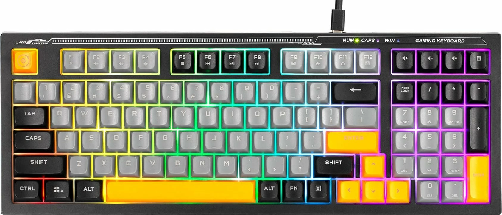 Tastierë gaming Marvo Soldat K638B, 98%, USB, RGB, membranë, e zezë