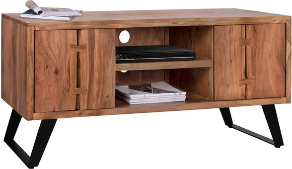 Mobilje TV FH8177 Fansi nga druri akacie masiv natyral 135x43x61.5